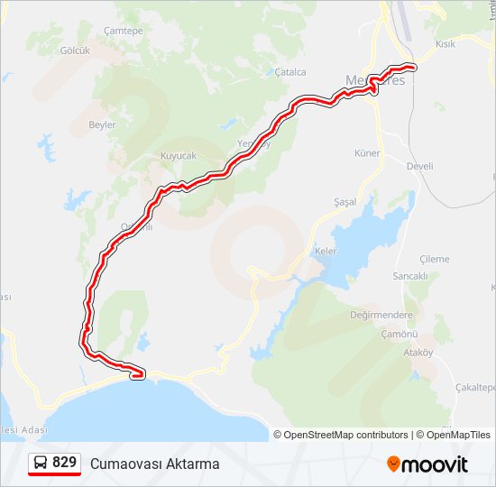 829 bus Line Map