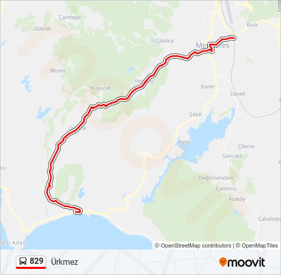 829 otobüs Hattı Haritası