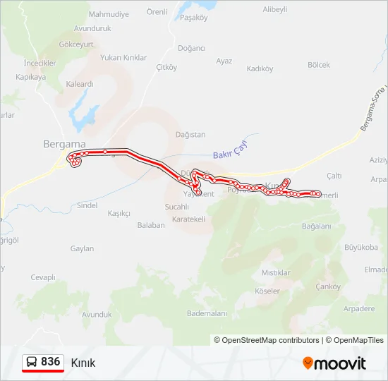 836 Bus Line Map