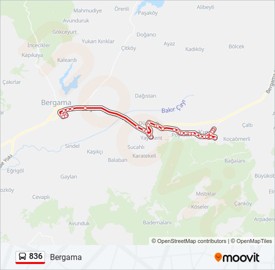 836 bus Line Map