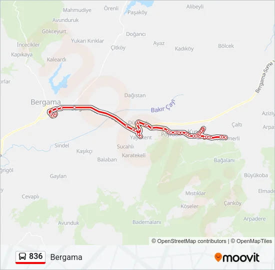 836 Bus Line Map
