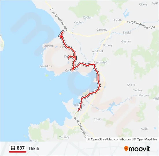 837 Bus Line Map