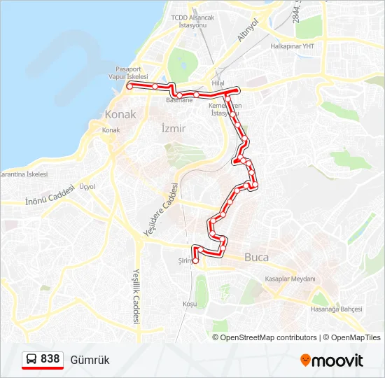 838 Bus Line Map