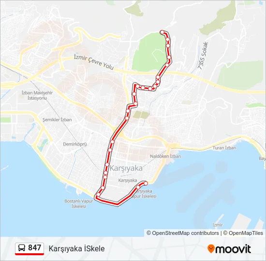 847 Bus Line Map