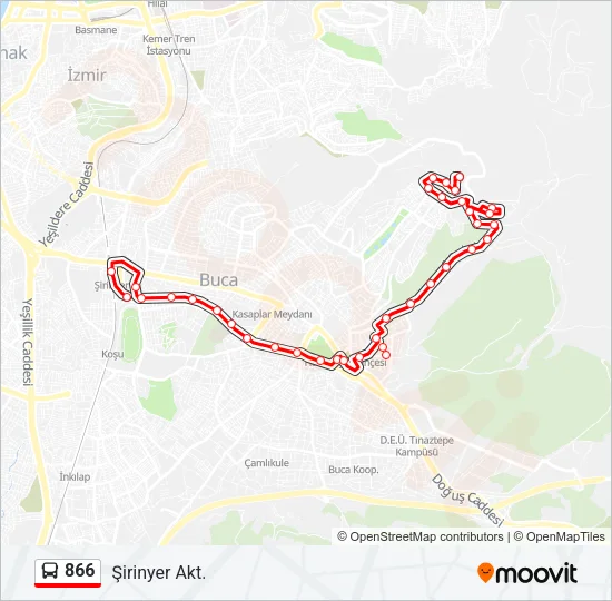 866 Bus Line Map