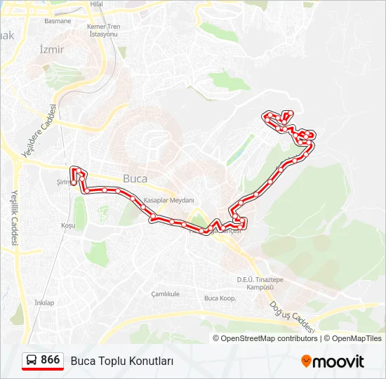 866 Bus Line Map