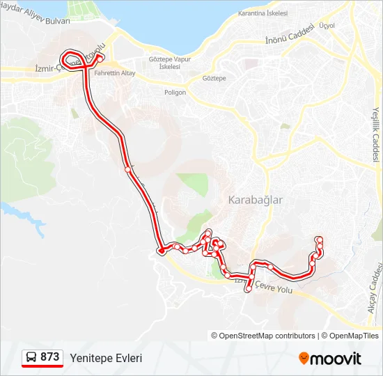 873 Bus Line Map