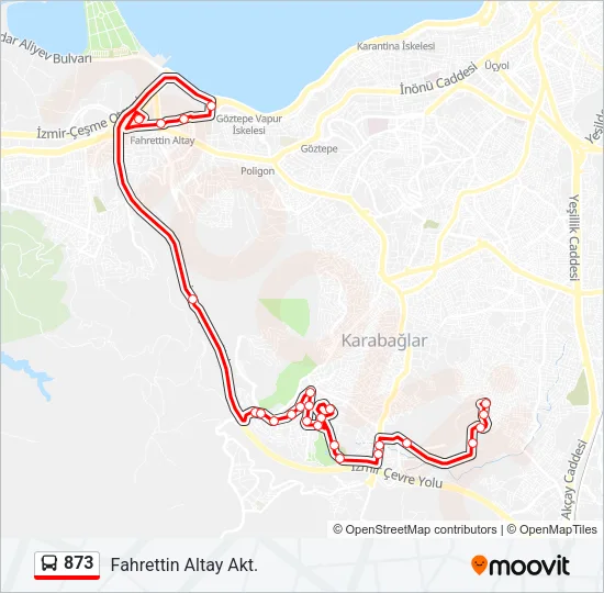 873 Bus Line Map