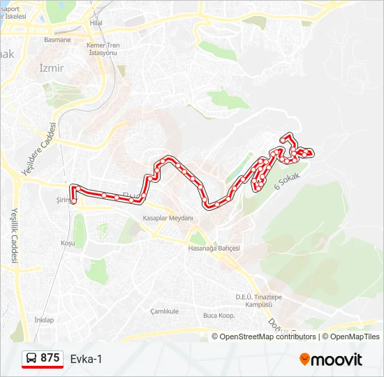 875 Bus Line Map