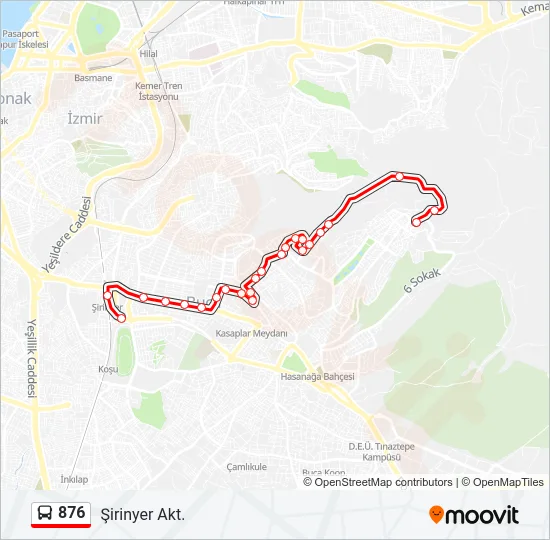 876 Bus Line Map