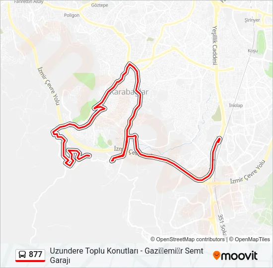 877 Bus Line Map