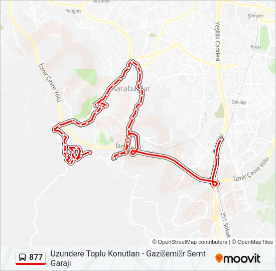 877 Bus Line Map