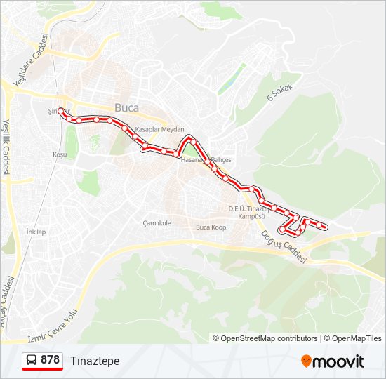 878 bus Line Map