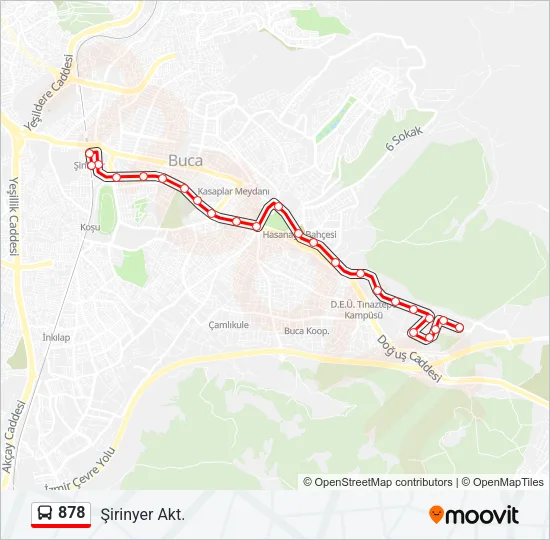 878 Bus Line Map
