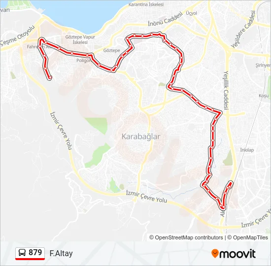 879 Bus Line Map