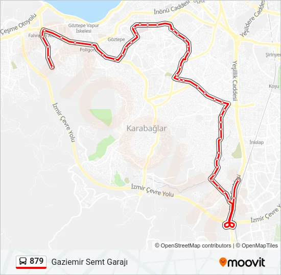 879 Bus Line Map