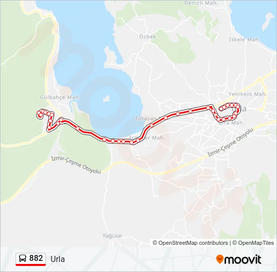 882 Bus Line Map