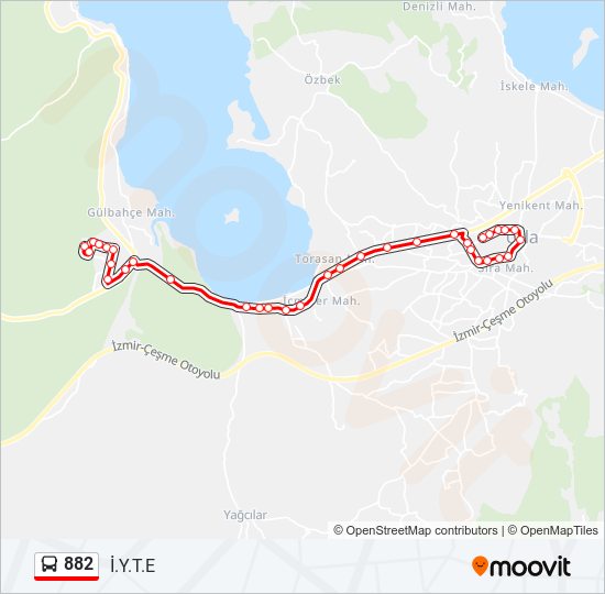 882 bus Line Map