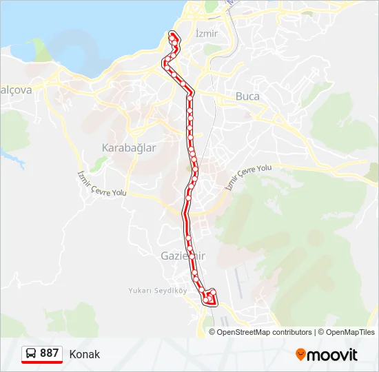 887 Bus Line Map