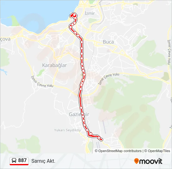 887 Bus Line Map