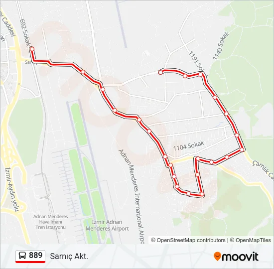 889 Bus Line Map