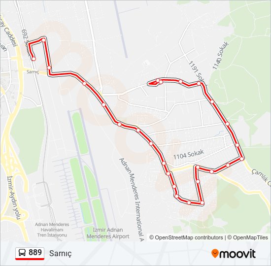 889 bus Line Map