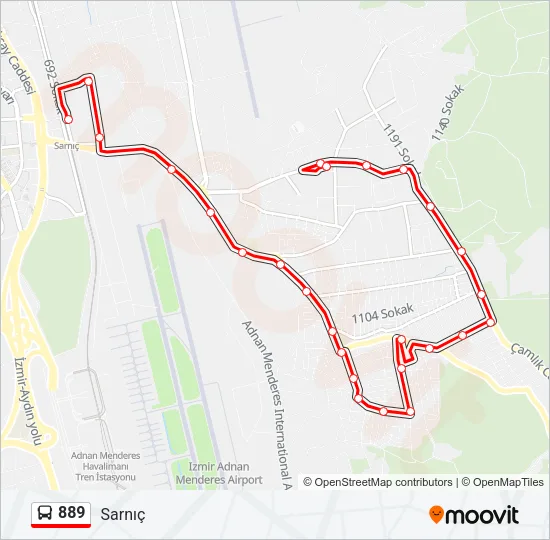 889 Bus Line Map