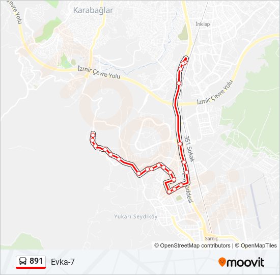 891 bus Line Map