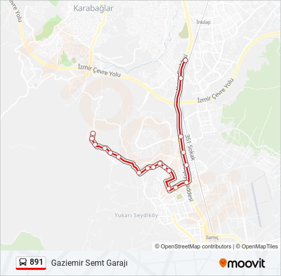 891 bus Line Map