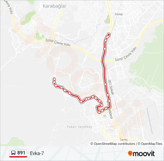 891 Bus Line Map