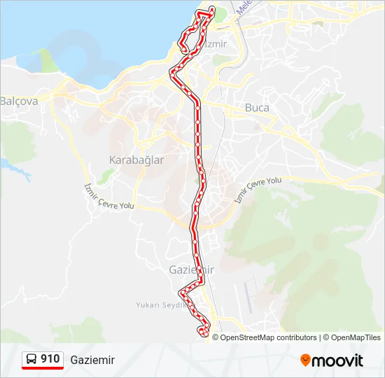 910 Bus Line Map