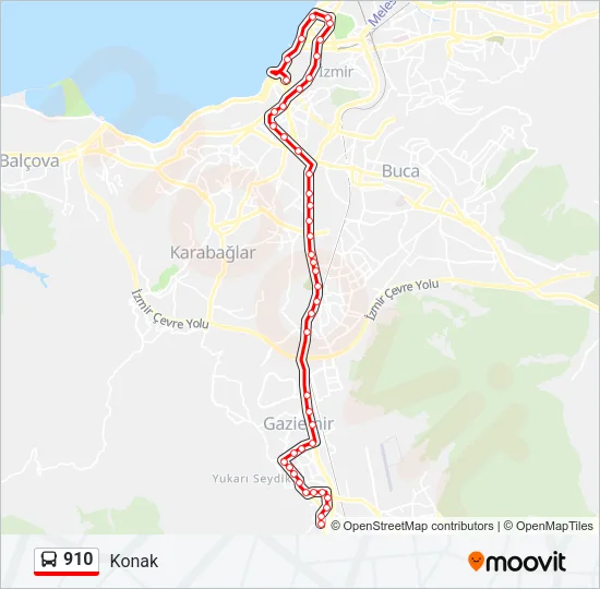910 Bus Line Map