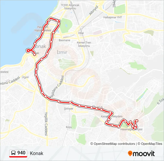 940 Bus Line Map