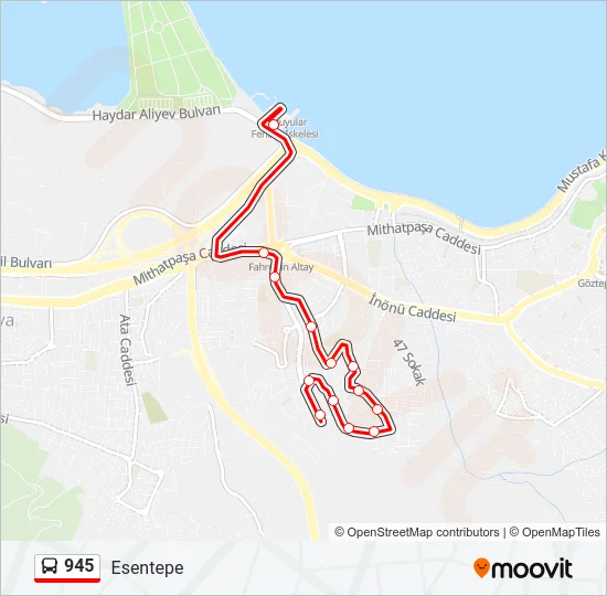 945 Bus Line Map