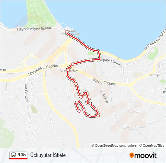 945 Bus Line Map
