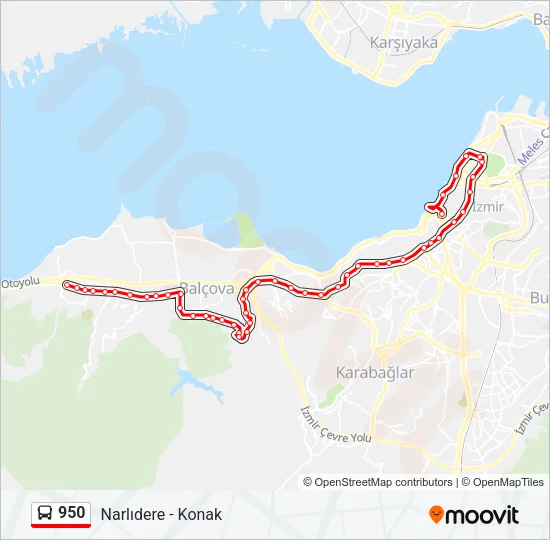 950 Bus Line Map