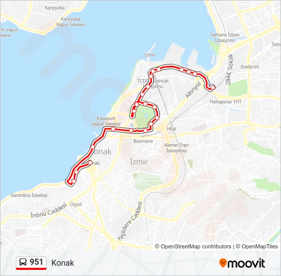 951 Bus Line Map