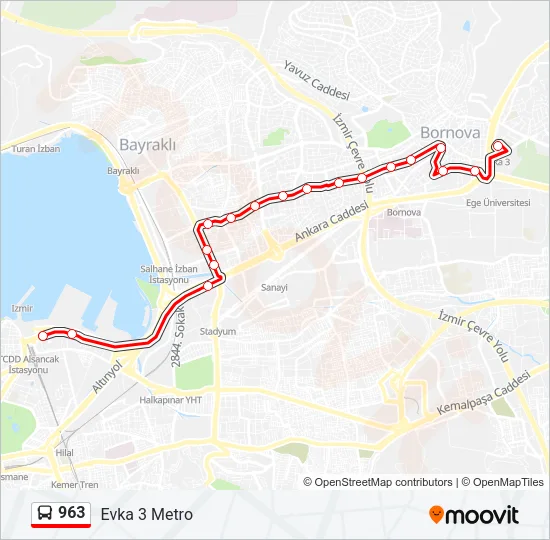 963 Bus Line Map