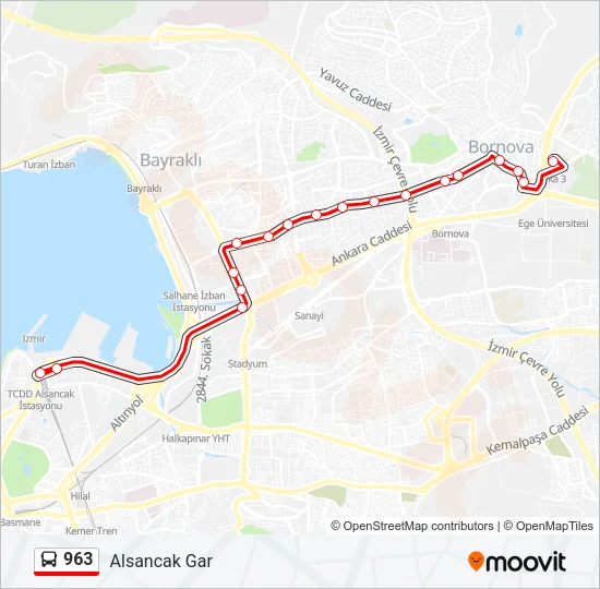 963 Bus Line Map