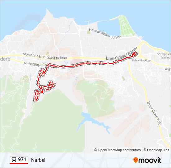 971 bus Line Map