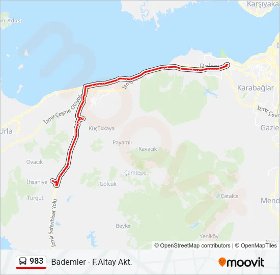 983 Bus Line Map
