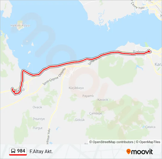 984 Bus Line Map