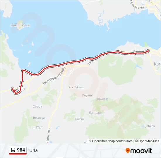 984 Bus Line Map