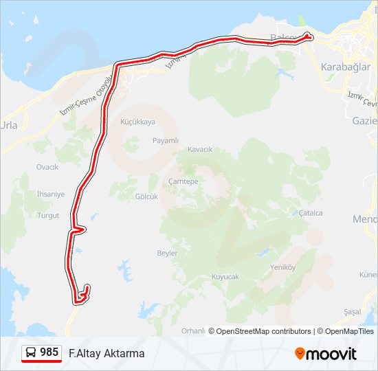 985 bus Line Map