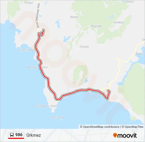 986 Bus Line Map