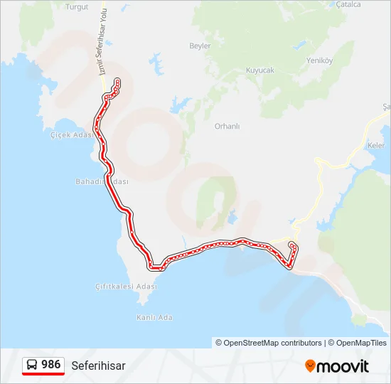986 Bus Line Map
