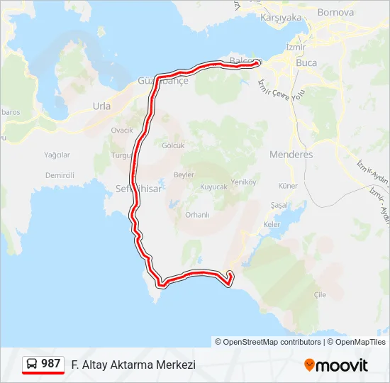 987 Bus Line Map