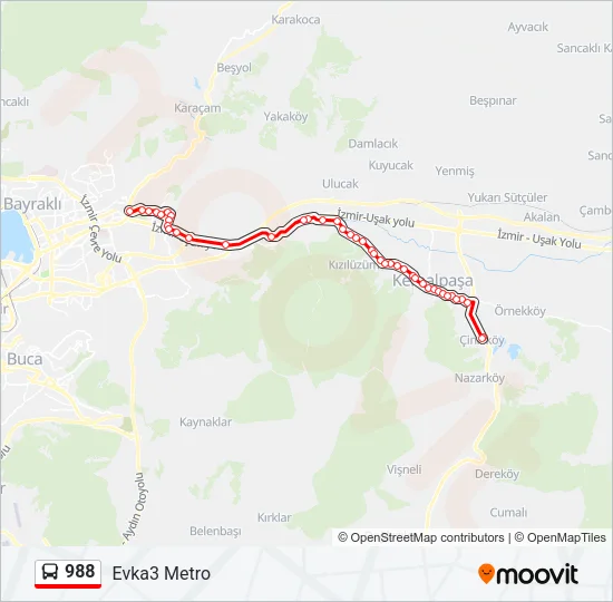 988 Bus Line Map