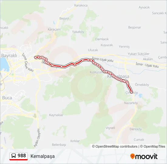 988 Bus Line Map