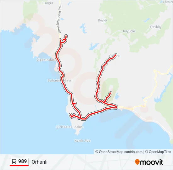 989 Bus Line Map